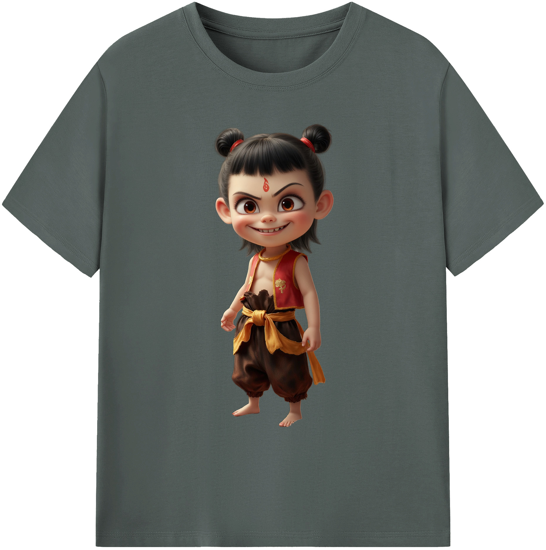 （画像用） Ne Zha 2 ナタ 魔童の大暴れ 綿100％ メンズ半袖Tシャツ｜肌触りやわらか＆通気性